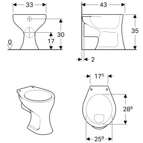 Geberit Bambini WC enfant sur pied, à chasse plate