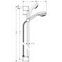 Set hansgrohe Crometta 85 Vario Unica Crometta 90 cm DN15 - vista tecnica