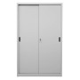 Wolfstahl Schiebetürenschrank Stahl 4 Fachböden lichtgrau 120 x 45 x 195 cm - technische Ansicht