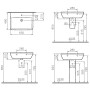 VitrA Integra Waschtisch 64,5 cm, mit Überlaufloch, 1 Hahnloch mittig