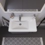 Duravit D-Neo Meuble vasque 80 cm asymétrique, avec 1 trou de robinet et trop-plein, étagère à droite - vue détaillée