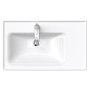 Duravit D-Neo Meuble vasque 80 cm asymétrique, avec 1 trou de robinet et trop-plein, étagère à droite - photo produit
