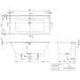 Villeroy & Boch Collaro Duo Badewanne rechteckig 160 x 75 cm - technische Ansicht