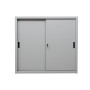 Wolfstahl Schiebetürenschrank Stahl 2 Fachböden lichtgrau 120 x 45 x 109 cm - technische Ansicht