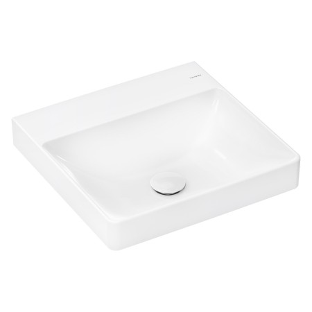 Lavabo d'appoggio in ceramica hansgrohe Xelu Q 50 x 48 cm satinato, senza foro per rubinetto