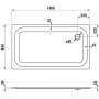 Roca Steel Plan Stahl-Duschwanne superflach 140 x 80 x 2,5 cm - Produktansicht