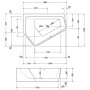 Vasca da bagno ad angolo Duravit Paiova sinistra, con rivestimento 190 x 140 cm - vista dettagliata