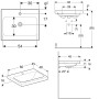 Vasque Geberit iCon Light 60 cm avec trou de robinet au milieu, sans trop-plein - vue technique