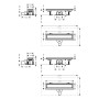 hansgrohe RainDrain Go Komplettset Duschrinne 500 rückseitig befliesbar für Standard-/flache Installation - Produktansicht