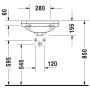 Lavabo Duravit 1930 50 cm - vue technique