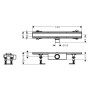 Ensemble complet de caniveau de douche hansgrohe RainDrain Compact 60 cm pour installation standard - photo produit