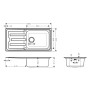 hansgrohe S44 S440-A500 100 Einbauspüle 500 mit Abtropffläche und automatischer Ablaufgarnitur - Detailansicht