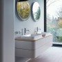 Duravit Happy D.2 Plus Vasque à poser 60 cm blanc, avec trop-plein, sans trou de robinet - vue détaillée