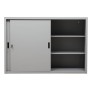 Wolfstahl Schiebetürenschrank Stahl 2 Fachböden lichtgrau 160 x 45 x 109 cm - Detailansicht