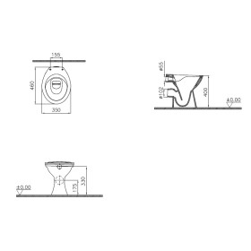 VitrA Options Norm WC sur pied SpinFlush 35,5 x 46 cm