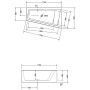 Duravit Paiova Eck-Badewanne 170 x 100 cm Ecke rechts mit angeformter Schürze und Gestell - Detailansicht