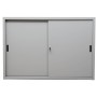 Wolfstahl Schiebetürenschrank Stahl 2 Fachböden lichtgrau 160 x 45 x 109 cm - technische Ansicht