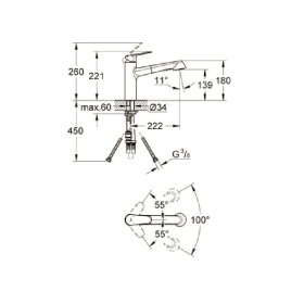 GROHE Eurodisc C Einhand-Spültischbatterie mit Spülbrause