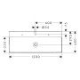 Lavabo hansgrohe Xelu Q 120 x 48 cm grezzo, con 1 foro per rubinetto