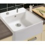 Évier simple en pierre Villeroy & Boch, bonde avec commande excentrée - vue technique