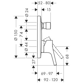 Mitigeur de baignoire encastré hansgrohe Talis S