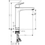 Miscelatore monocomando per lavabo hansgrohe Focus 230 senza scarico - vista dettagliata