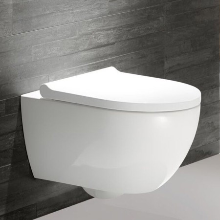 Geberit Acanto Set WC sospeso a scarico a pavimento, forma chiusa, TurboFlush, con sedile WC