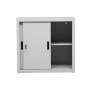 Armadio scorrevole in acciaio Wolfstahl 2 ripiani grigio chiaro 80 x 45 x 75 cm - vista dettagliata