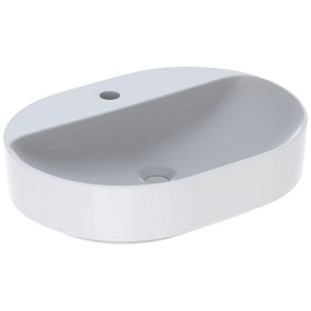 Vasque à poser elliptique Geberit VariForm 60 x 45 cm, avec plage de robinetterie