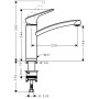 hansgrohe Logis M31 Einhebel-Küchenarmatur 160, für Vorfenstermontage - Detailansicht