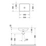 Lavabo encastrable Duravit Starck 3 49 cm sans trou de robinet - photo produit
