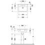 Duravit Starck 3 Vasque 55 cm avec 1 trou de robinet - vue technique