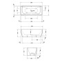 Baignoire Duravit DuraSquare en version murale 180 x 80 cm