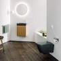 LAUFEN MEDA WC sospeso, con scarico a pavimento silenzioso senza bordo - vista tecnica