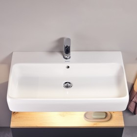Lavabo Duravit Qatego 80 x 47 cm, 1 trou de robinet, avec HygieneGlace