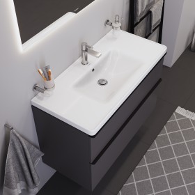 Lavabo meuble Duravit D-Neo 100,5 cm, avec 1 trou de robinet et trop-plein