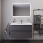 Lavabo meuble Duravit D-Neo 100,5 cm, avec 1 trou de robinet et trop-plein - vue technique