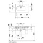 Lavabo meuble Duravit DuraStyle 80 cm asymétrique, vasque à gauche avec 1 trou de robinet - vue détaillée