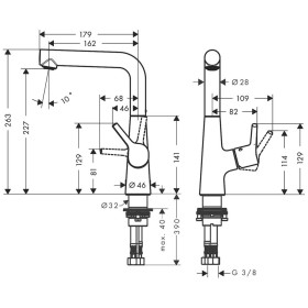 hansgrohe Talis S Mitigeur de lavabo monocommande 210 avec bonde et bec pivotant