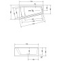 Duravit Paiova Eck-Badewanne 170 x 100 cm Ecke links mit angeformter Schürze und Gestell - Detailansicht