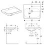 Lavabo Geberit Acanto avec trop-plein caché 60 x 48,2 cm - photo produit