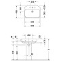 Lavabo Duravit Happy D.2 65 cm avec 1 trou de robinet - vue détaillée