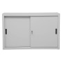 Wolfstahl Schiebetürenschrank Stahl 2 Fachböden lichtgrau 120 x 45 x 75 cm - technische Ansicht