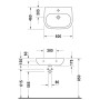 Lavabo Duravit D-Code Med 60 cm senza foro miscelatore - vista dettagliata
