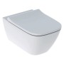 Geberit Smyle Square Set WC sospeso a scarico a pavimento, forma chiusa, Rimfree, con sedile WC