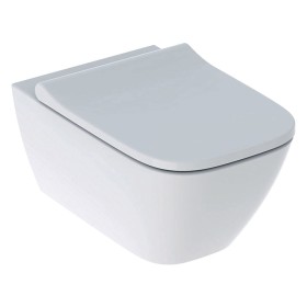Geberit Smyle Square Set WC sospeso a scarico a pavimento, forma chiusa, Rimfree, con sedile WC