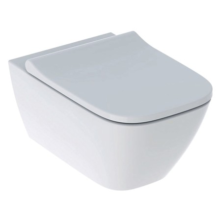 Geberit Smyle Square Set WC sospeso a scarico a pavimento, forma chiusa, Rimfree, con sedile WC