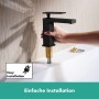 Rubinetto monocomando per lavabo hansgrohe Tecturis E 110 CoolStart risparmio d'acqua+ con scarico - vista tecnica