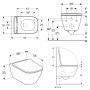 Geberit Smyle Square Set WC sospeso a scarico a pavimento, forma chiusa, Rimfree, con sedile WC - vista tecnica
