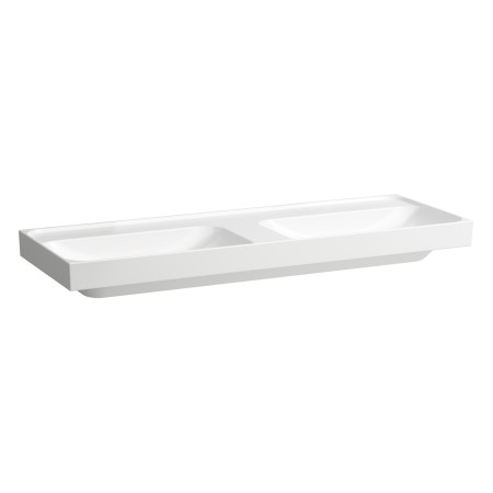 Double vasque LAUFEN MEDA 130 x 46 cm, sans trou de robinet ni trop-plein
